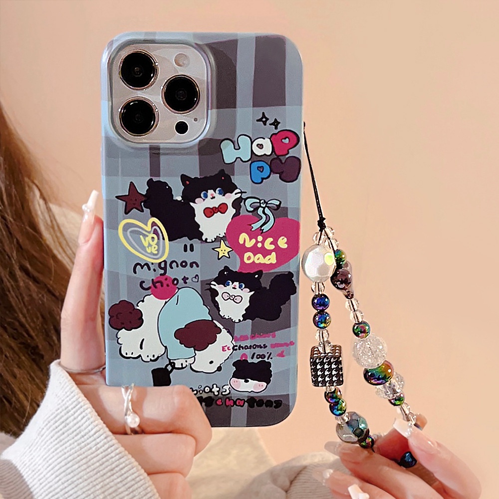 Hoạt Hình Ốp Điện Thoại tpu Silicon Hình Mèo Có Dây Đeo Cho iphone 11 12 13 14 15 pro max plus x xr xs max 7 8 plus se2020