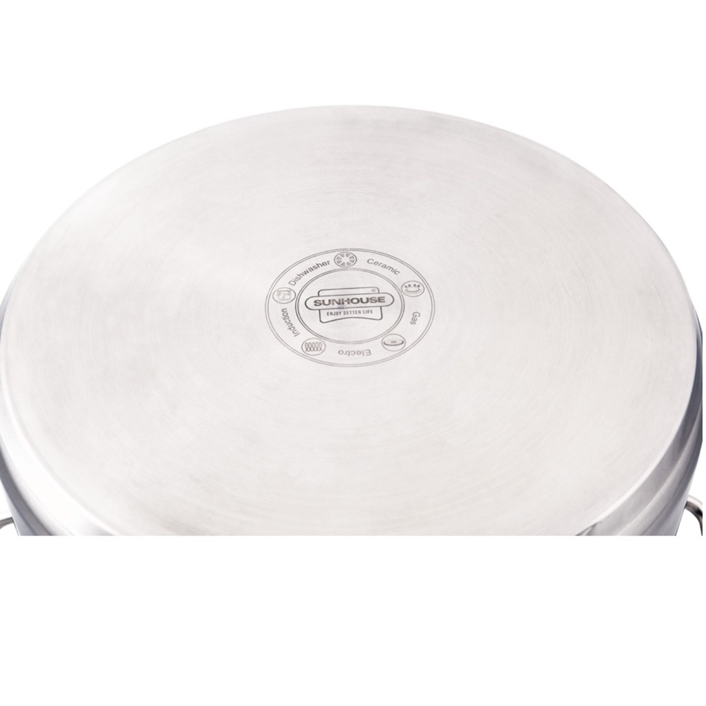 Nồi luộc gà Inox 3 đáy Sunhouse SH28LG size 28cm dùng được trên mọi loại bếp
