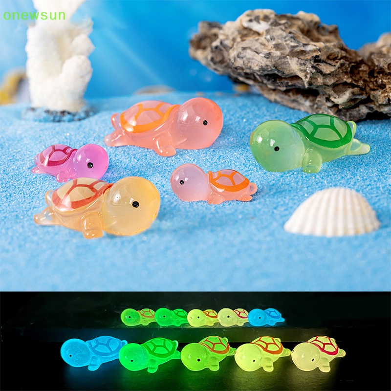 1 / 5 Tượng Rùa mini Bằng Nhựa Phát Quang Trang Trí Nội Thất Xe Hơi Mới