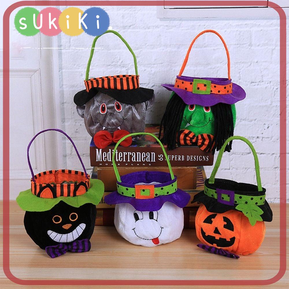 Yuki Túi Đựng Kẹo Hình Bí Ngô Ma Cà Rồng / Quả Bí Ngô Nhồi Bông Dễ Thương Cho Bé Hóa Trang halloween
