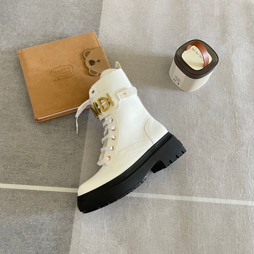 Mới Giày Bốt Da Màu Đen Phong Cách Cá Tính