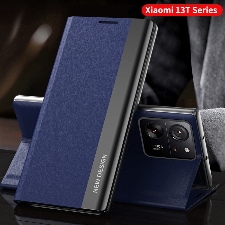 Bao Da Nắp Gập Tráng Gương Trong Suốt Thông Minh Kèm Giá Đỡ Chống Sốc Cho xiaomi 13t pro 5g 2023 mi13t 13tpro mi 13t Ốp