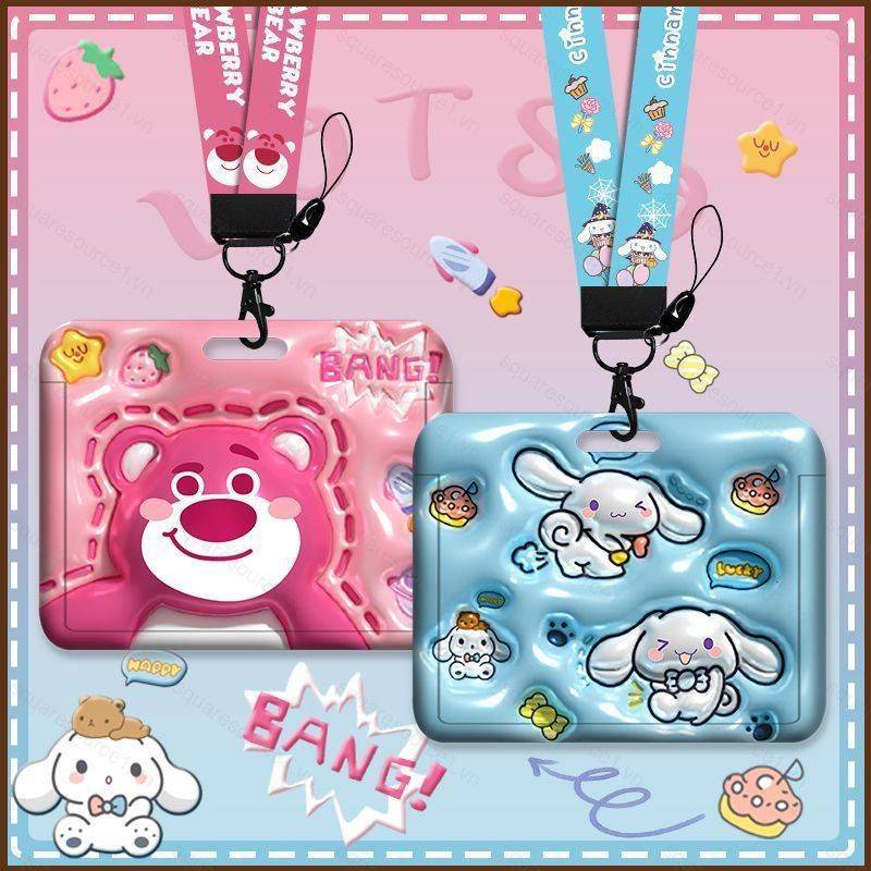 Sanrio kuromi lotso Dây Đeo Thẻ Ngăn Ngừa Mất Cắt Dành Cho Học Sinh