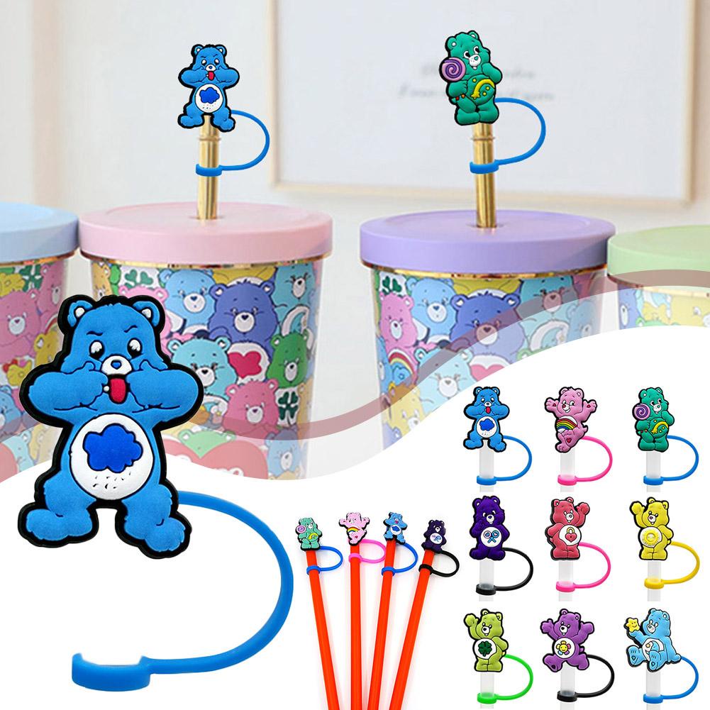 Ống Hút Trang Trí Hình Gấu Hoạt Hình Bằng Silicon Dễ Thương F6H00