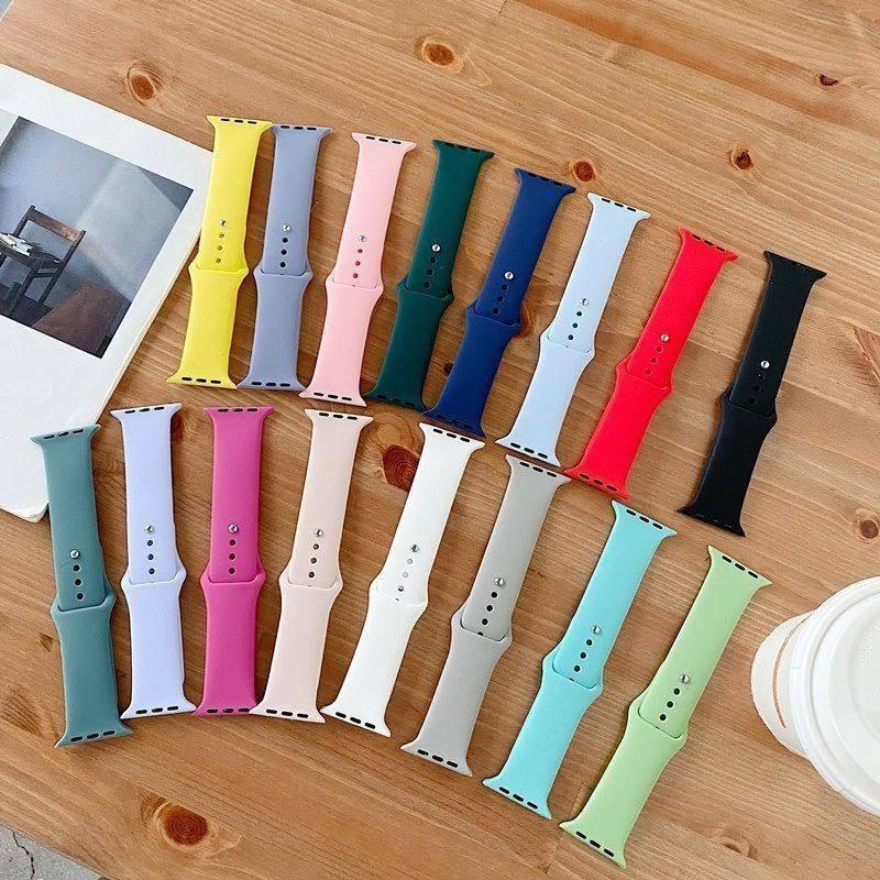 Dây Đeo Đồng Hồ Bằng silicone Cho apple watch ultra2 49mm 44mm 45mm 40mm 41mm 38mm 42mm iwatch series 9 8 7 6 5 4 3 se