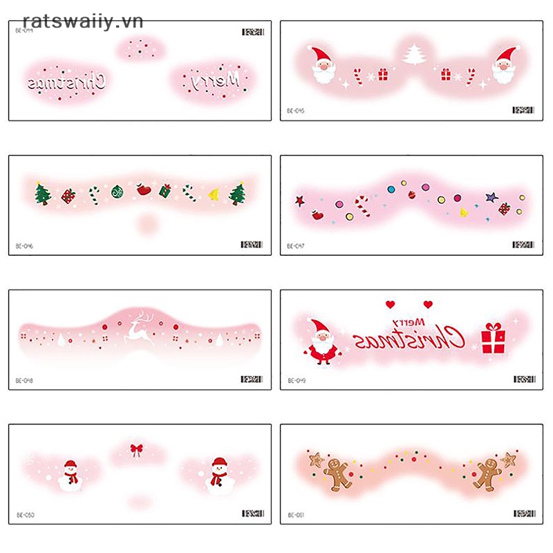 Sticker Dán Hình Xăm Tạm Thời Họa Tiết Giáng Sinh Dễ Thương Bắt Mắt