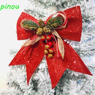 1 Nơ Lấp Lánh Tinh Tế Với Dây Ruy Băng Và Bóng Treo Trang Trí Giáng Sinh