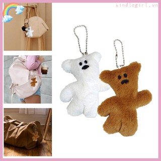 Móc Khóa Gấu Bông Trắng Nâu king Dễ Thương