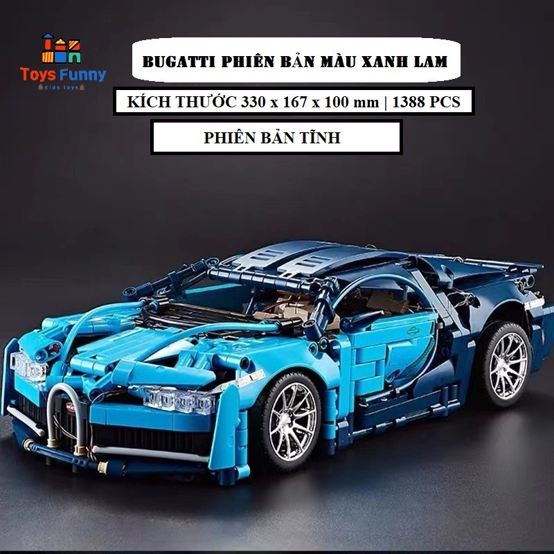 Đồ chơi lắp ráp lego siêu xe Bugatti tỉ lệ 1:14 kích thước 33x16,7x10cm, 1388 PCS