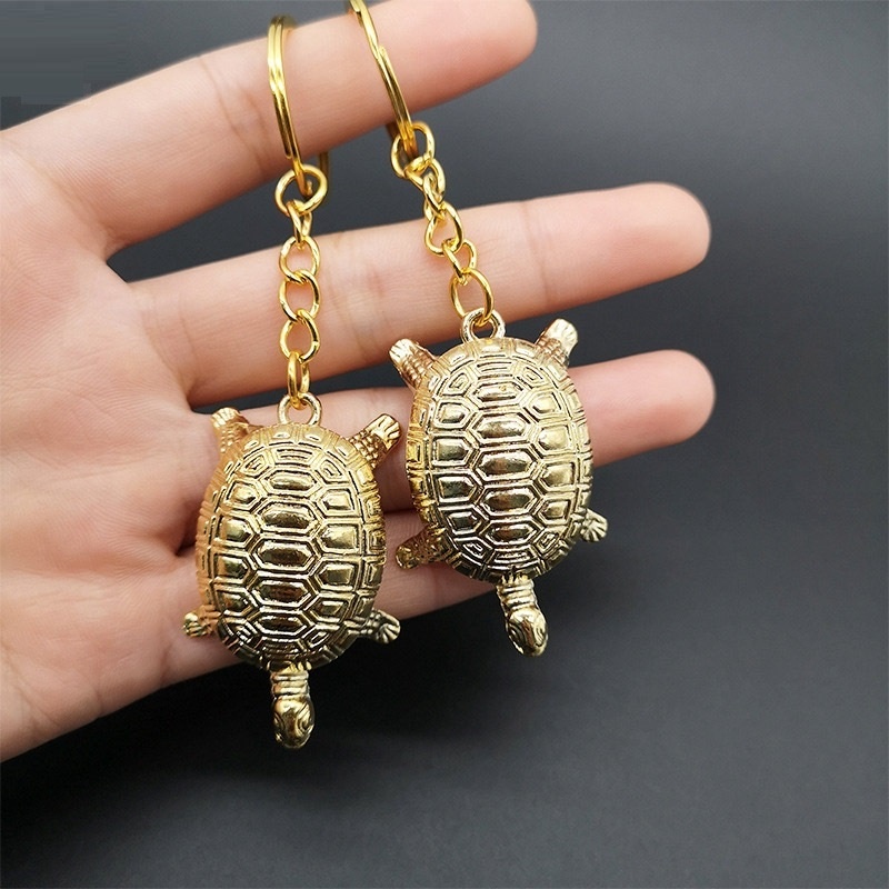 Móc Khóa Rùa Vàng Phong Thủy May Mắn, Tài Lộc