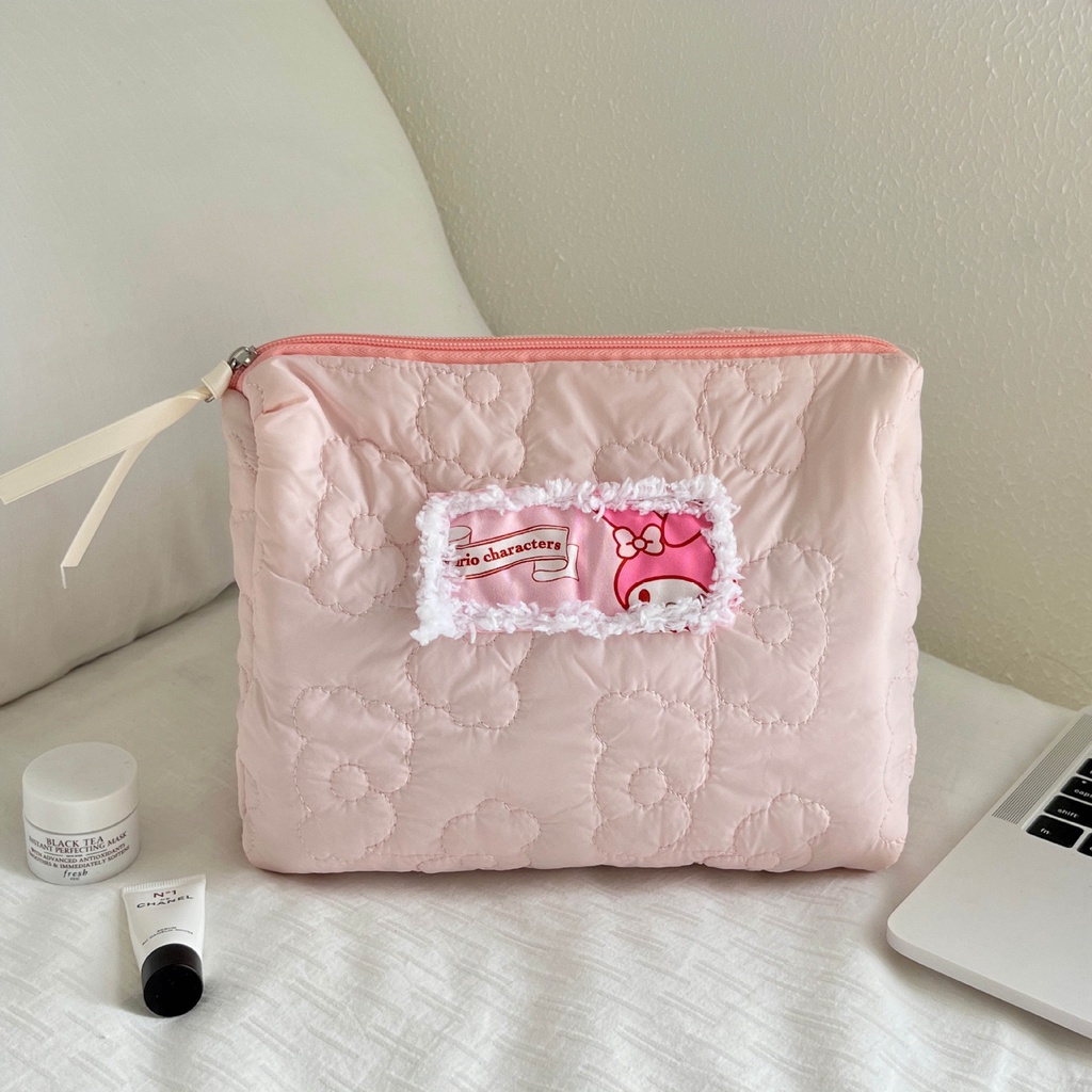 Ins Túi Đựng Mỹ Phẩm Xách Tay Sức Chứa Lớn Hình sanrio kuromi melody cinnamoroll Hoạt Hình Phong Cách ins