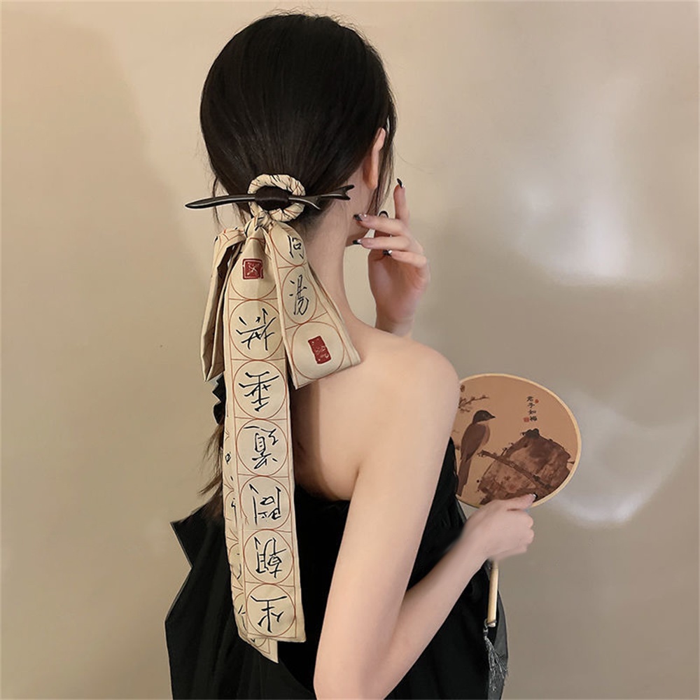 Trâm Cài Tóc Phối Dây Ruy Băng Phong Cách Trung Hoa Cổ Điển Cho Nữ