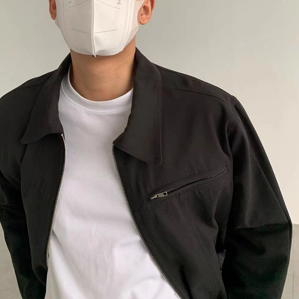 Áo Khoác bomber Có Khóa Kéo Phong Cách Đường Phố Đơn Giản Thời Trang Xuân Thu Cho Nam
