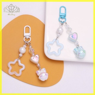 Móc khóa hình ngôi sao / hoa cúc ngôi sao năm cánh rỗng y2k dễ thương treo túi xách / xe hơi vn