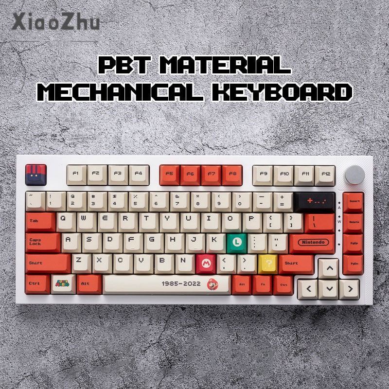 xiaozhubangchu Keycaps bàn phím cơ Mario 124 phím keycaps chất lượng cao