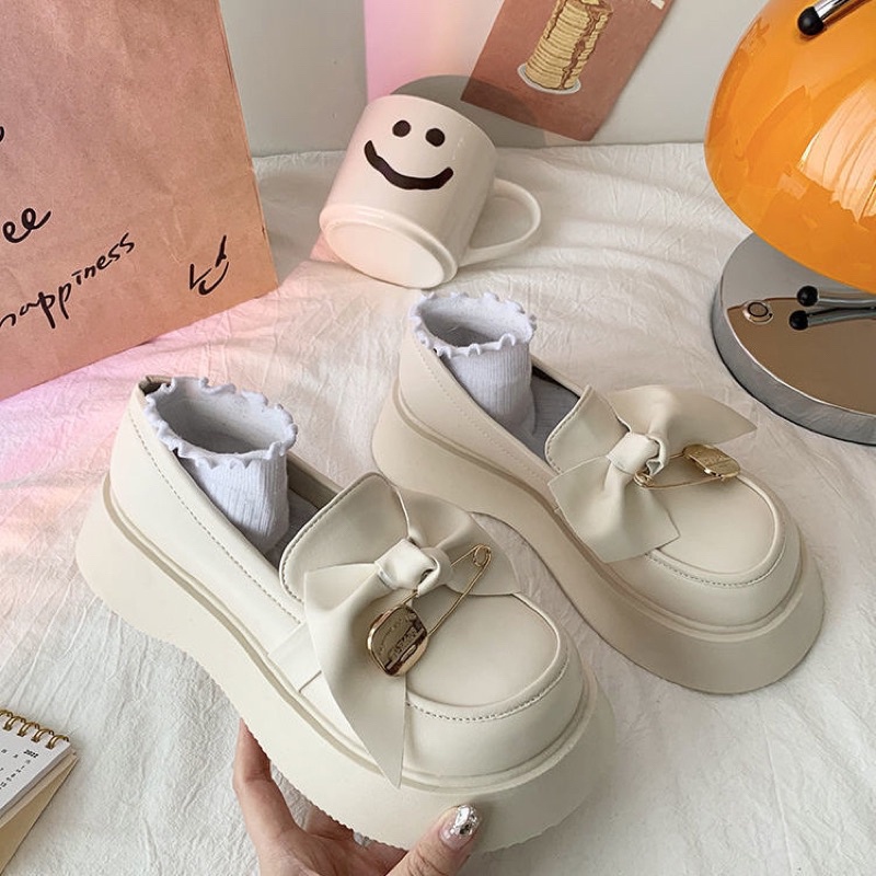 Giày Nữ Oxford Twinkle Toes Phối Nơ Kim Băng Phong Cách Tiểu Thư Xinh Xắn