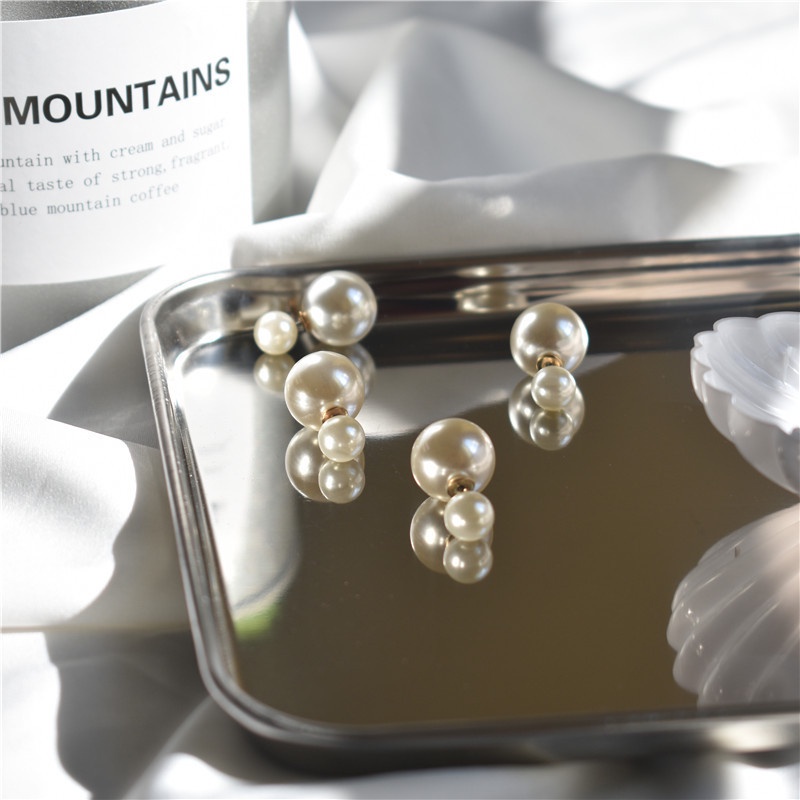 Khuyên tai AHELLOGIRL ngọc trai phong cách Hàn Quốc đơn giản cho nữ