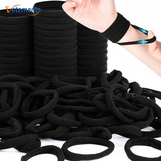 Set 10 dây cột tóc màu đen co giãn tốt dành cho nữ