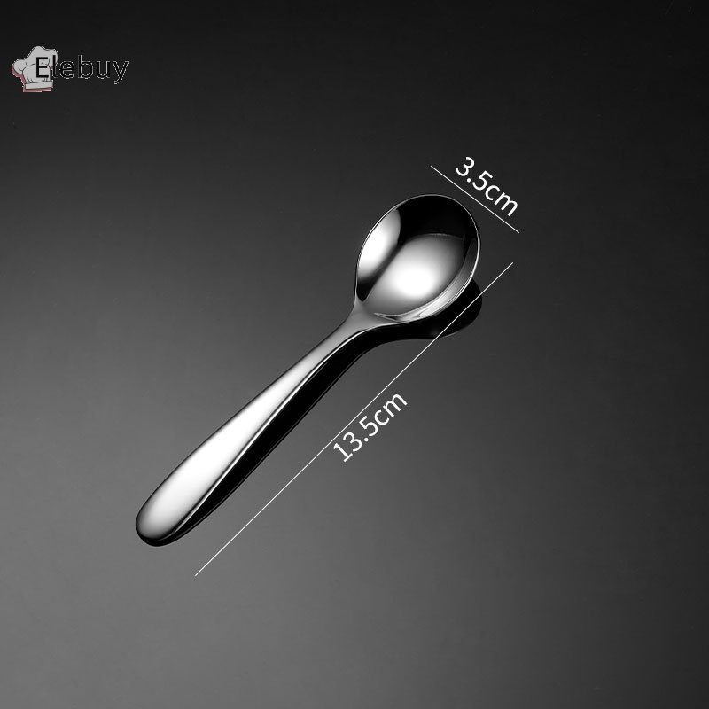 1 Muỗng Ăn Súp Bằng Thép Không Gỉ 304 Tay Cầm Dài Phong Cách Hàn Quốc