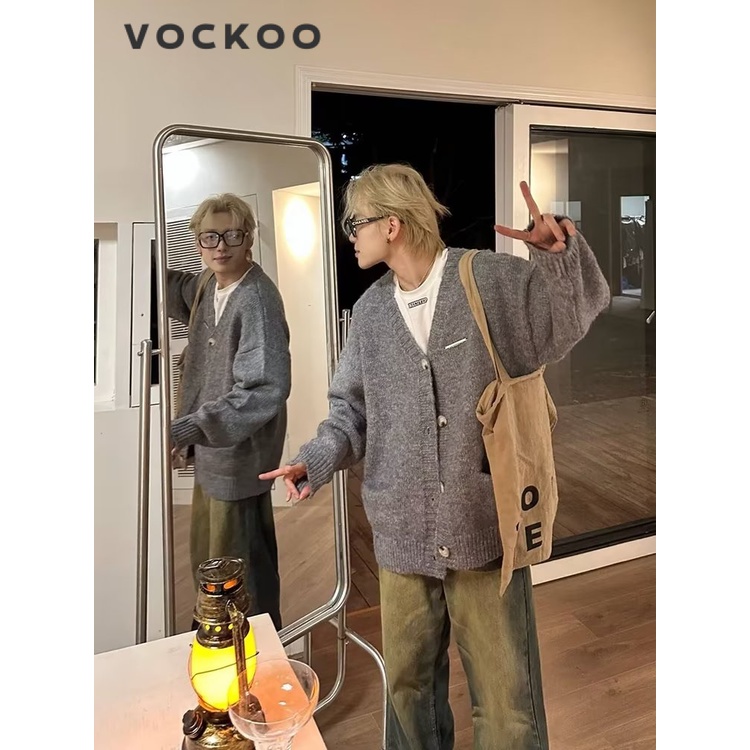 Dunst Shop Áo Len áo sweater nam cardigan áo len nan Tay Dài 2023 NEW MMY23A0MDO 42Z231018