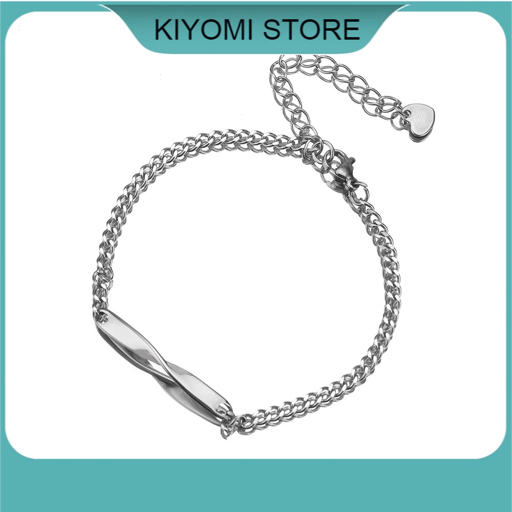 Vòng tay vô cực thép ko rỉ cho nam nữ khắc tên theo yêu cầu Kiyomi Store
