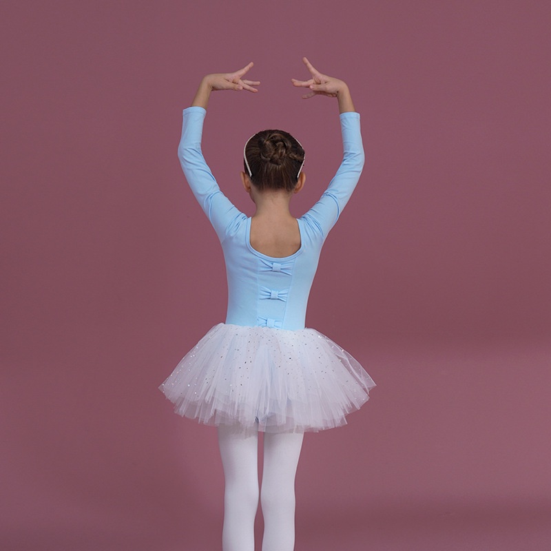 Chân Váy Múa Ba Lê Ngắn Màu Trắng Đính Kim Sa Lấp Lánh Dễ Thương Cho Bé Gái