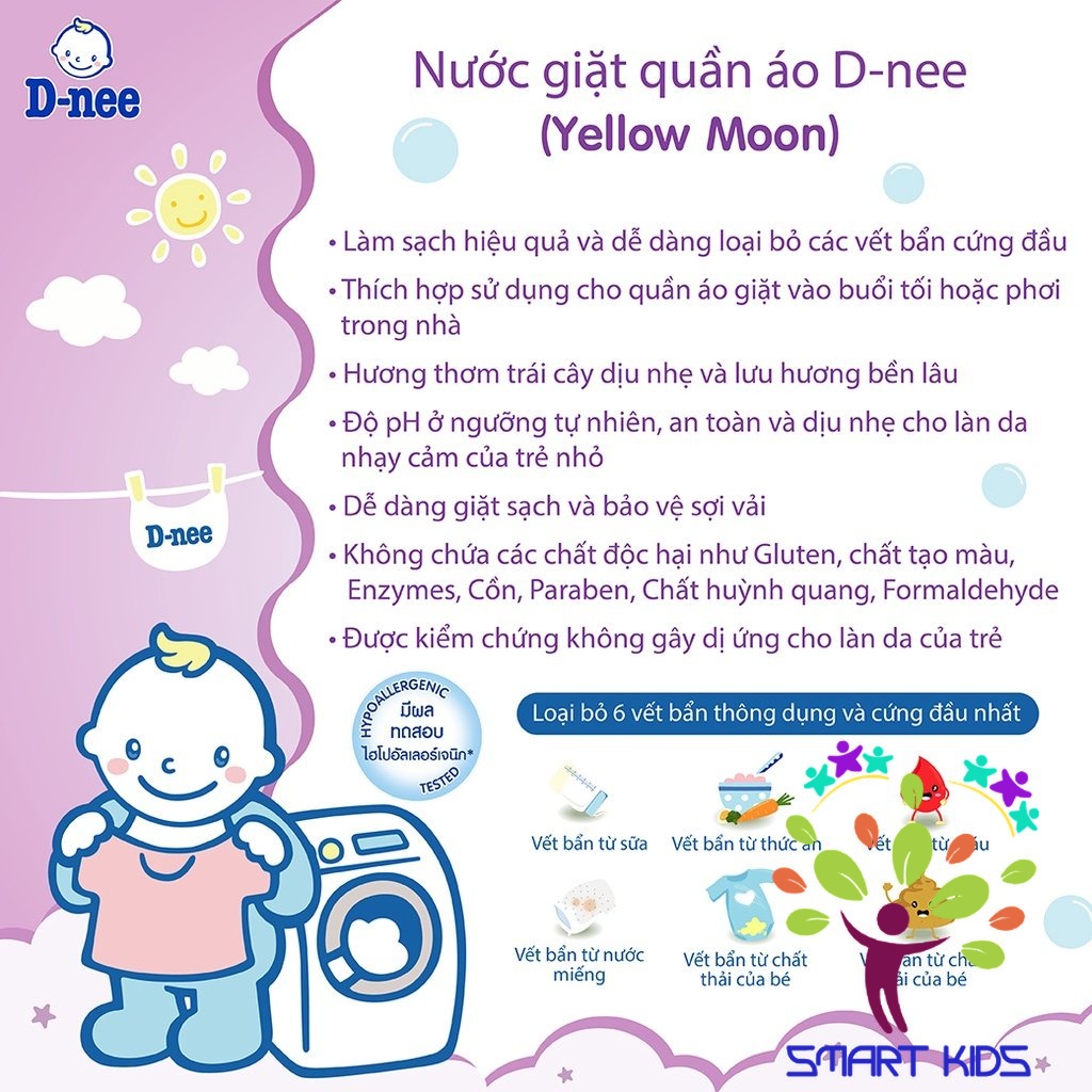 Nước giặt quần áo em bé Dnee 3000ml (Chính hãng có tem Đại Thịnh)