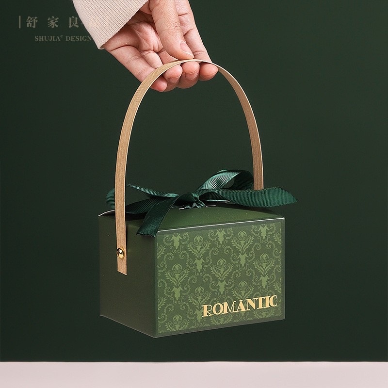 Hộp đựng quà tặng thắt nơ có quai xách sang chảnh Romantic