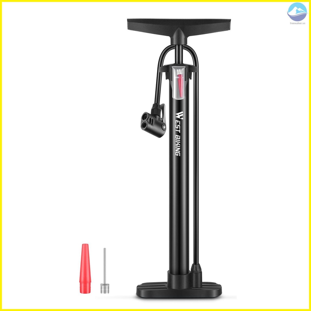 Portable Bike Inflator WEST BIKING Compact 160PSI Bicycle Tire Foot Pump for Motorcycle and Cycling