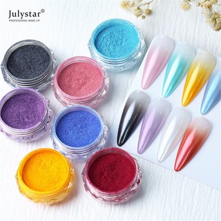 Bột ngọc trai Aurora mới Bột ngọc trai Giao hưởng tự làm Bột gương ma thuật Bột lấp lánh nàng tiên cá Bột làm móng tay Bột chà xát làm móng tay đặc biệt JULYSTAR