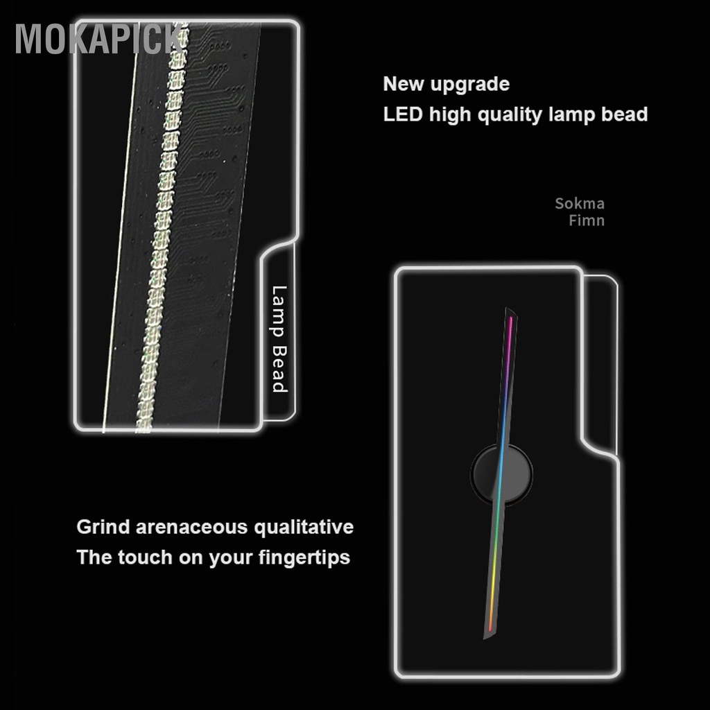 Quạt hình ba chiều 3D 224LED 400x400mm Điều khiển từ xa WiFi Màn quảng cáo máy chiếu 100‑240V Mokapick