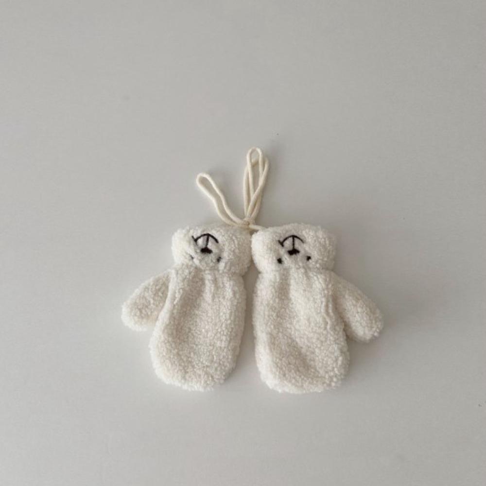 Leifly set Găng Tay Và Khăn Choàng Lông Cừu Mềm Mại Màu Trơn Thoáng Khí Giữ Ấm Mùa Thu Đông Dành Cho Trẻ Em