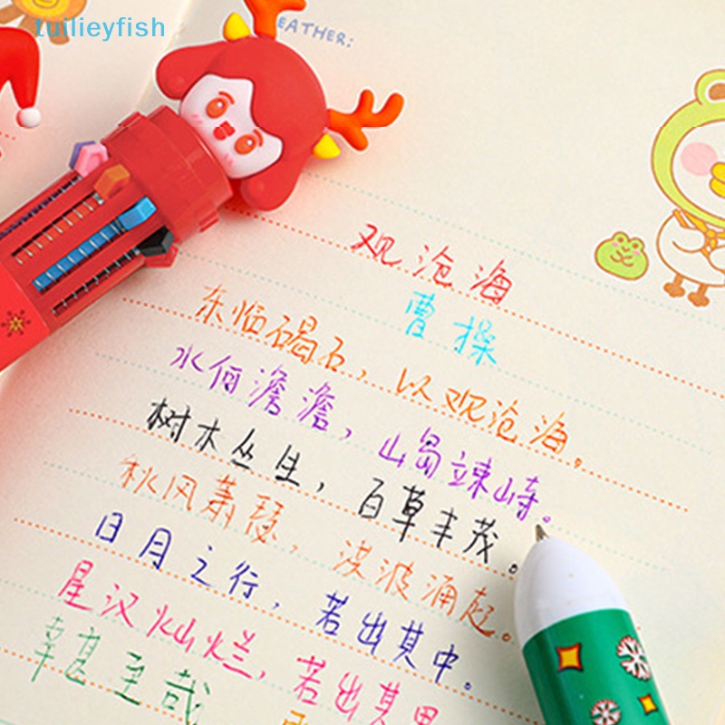 Bút Bi gel 10 Màu Hình Cây Thông Giáng Sinh Dễ Thương