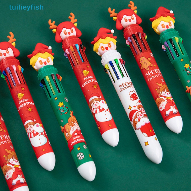 Bút Bi gel 10 Màu Hình Cây Thông Giáng Sinh Dễ Thương