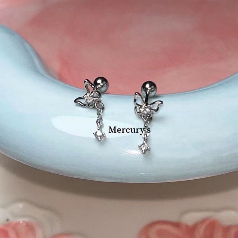 JOJO COCO Khuyên Tai Núm Tua Hình Bướm Đính Đá zircon Phong Cách Hàn Quốc Tinh Tế Cho Nữ