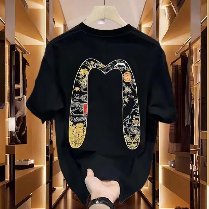 Áo Thun Tay Ngắn Cổ Tròn Dáng Rộng In Họa Tiết Đơn Giản Thời Trang Mùa Hè Cho Nam