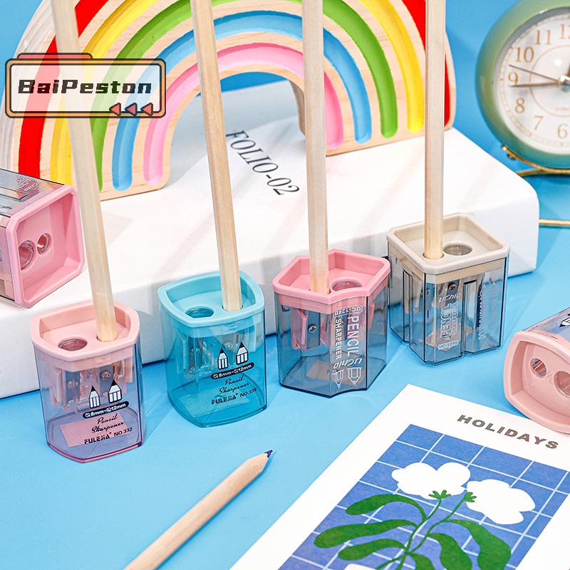 Đồ Chuốt Bút Chì Hai Lỗ Nhỏ Dễ Thương Có Đồ Gọt Bút Chì Hình Hoạt Hình kawaii Cho Học Sinh .