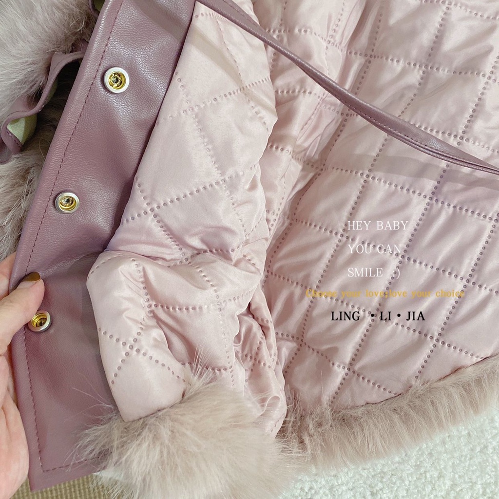 Áo khoác bé gái áo khoác lông ấm áp Phong Cách Hàn Quốc Thời Trang Mùa Đông Mới Cho Bé Gái