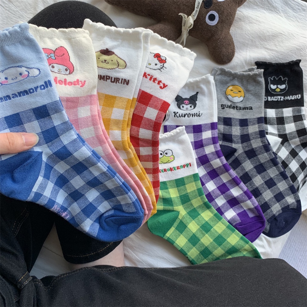 Sock sanrio kuromi melody cinnamoroll Ca Rô Vớ