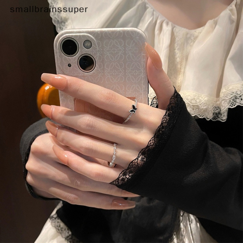 Bộ 2 Nhẫn Đính Đá zircon Hình Bướm Phong Cách Hàn Quốc Tối Giản Dành Cho Nữ sbs