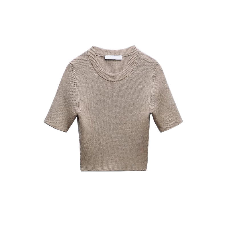 Zara Áo Thun Tay Ngắn Cổ Tròn Thời Trang Mùa Thu Cho Nữ 9598291