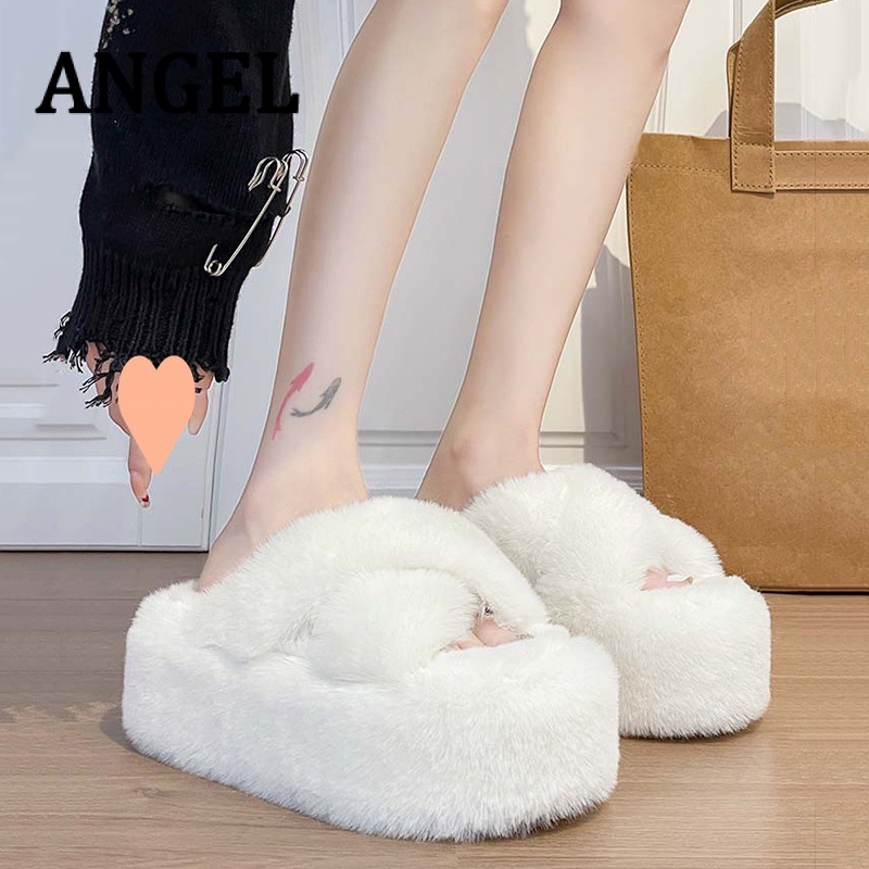 ANGEL  Dép bông Dép Lông đi trong nhà ĐẾ CAO SU Hợp thời Đẹp Độ bền cao Tiện lợi FMR23A0QWK 43Z231026