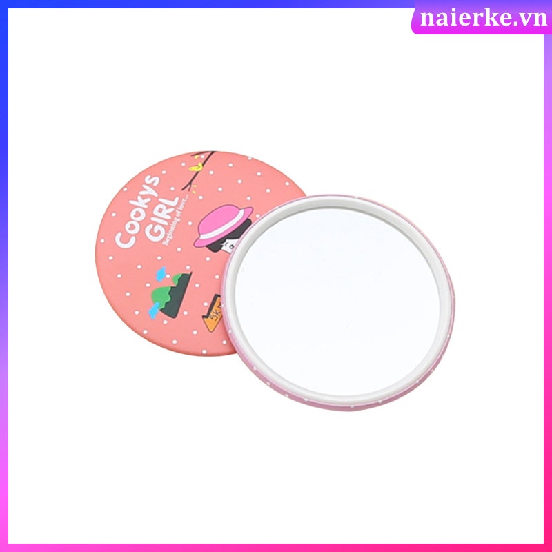 Gương Trang Điểm mini Bỏ Túi Hình Tròn Bằng Kính