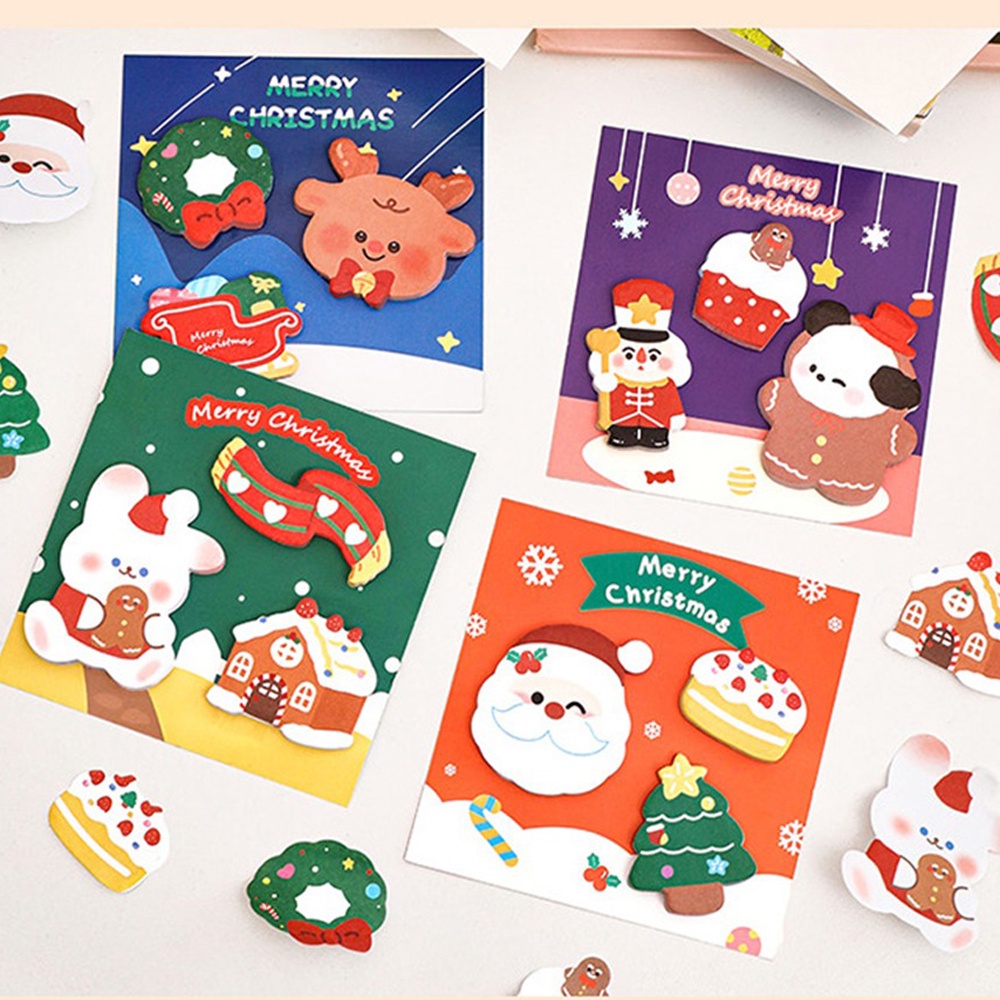 HOT! Nhãn Dán Giáng Sinh Ghi Chú Post-it Phim Hoạt Hình Dễ Thương Dính Notepad Notepad Đồ Dùng Văn Phòng Trường Học Văn Phòng
