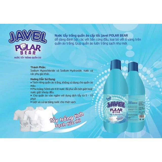 NƯỚC TẨY TRẮNG QUẦN ÁO JAVEL POLAR BEAR