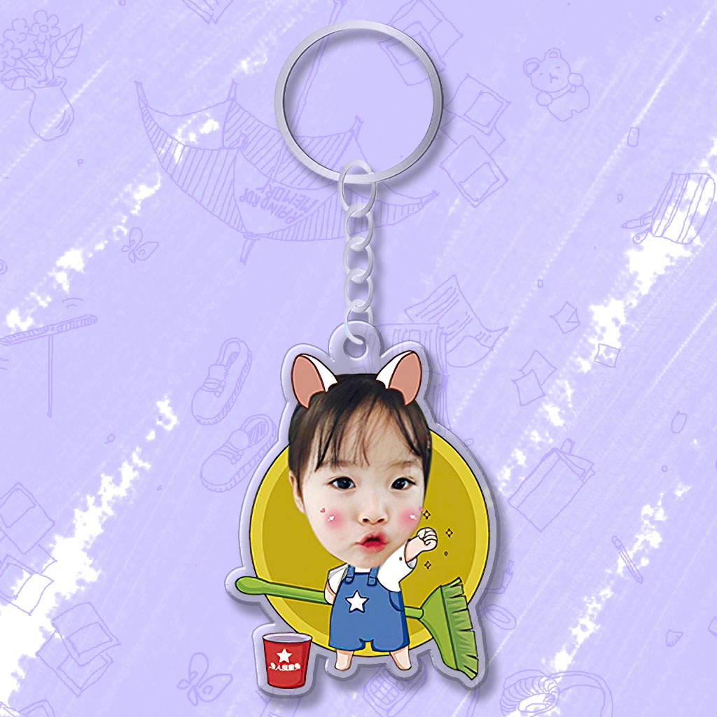 Móc chìa khóa đáng yêu cho bé cắt ảnh theo yêu cầu in hình cute