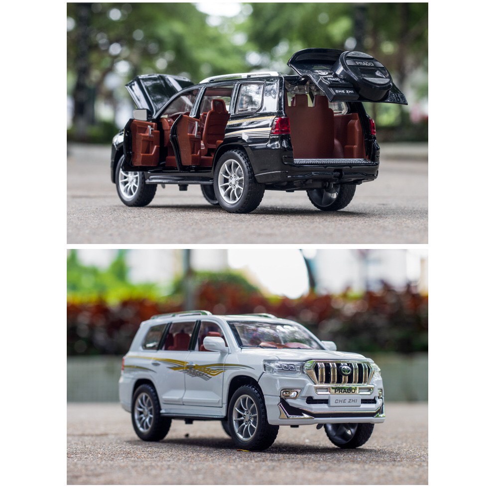 Xe mô hình ô tô Toyota Land Cruiser PRADO Kim loại  chạy cót, Xe oto đồ chơi