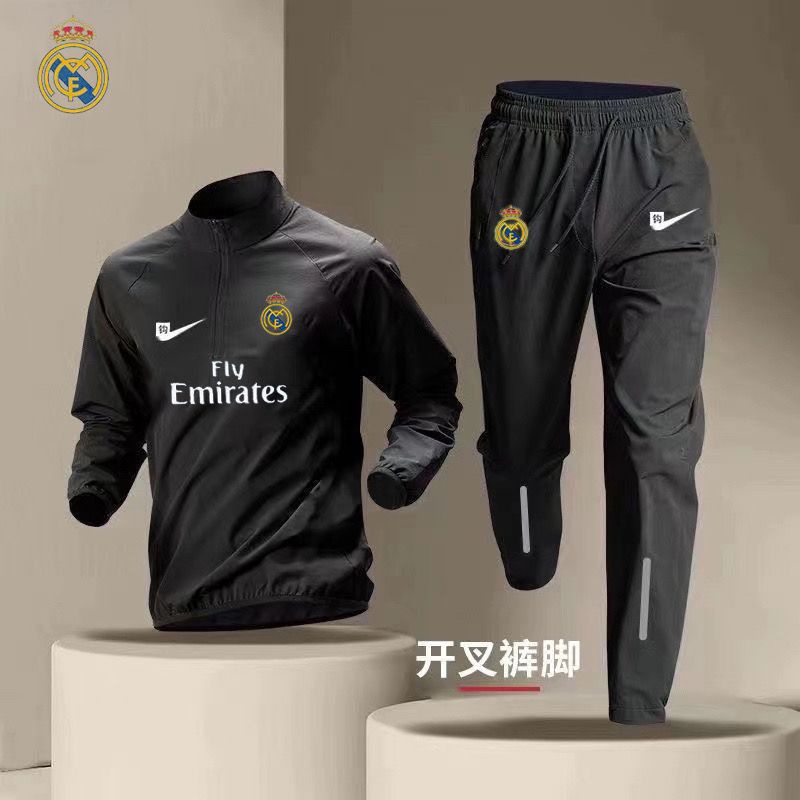 Bộ Quần Áo Tập Luyện Thể Thao madrid 24 royal madrid Tay Dài Nhanh Khô Set Đồ Thể Thao Đá Bóng 7 dengbelai Có Khóa Kéo Trẻ Trung Năng Động