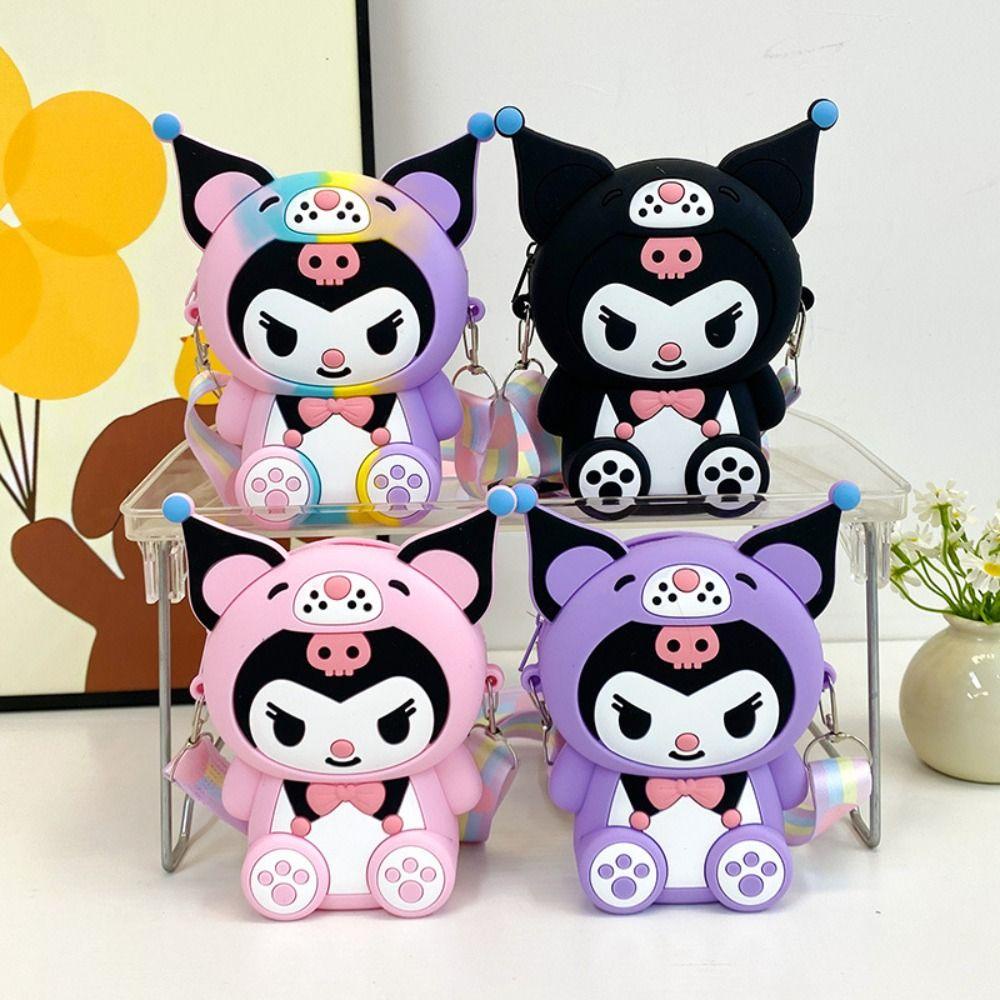Shanhai kuromi Túi Đeo Vai Đựng Tiền Xu Đa Năng y2k Bằng silicon Họa Tiết Hoạt Hình kuromi Dễ Thương