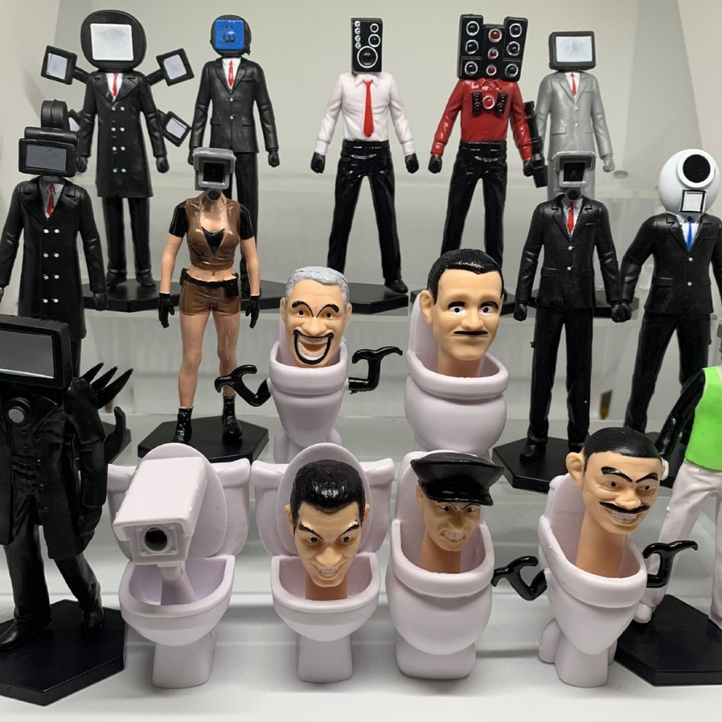 Mô Hình Đồ Chơi Skibidi Toilet Wooti Mô Phỏng Skibidi Bồn Cầu Titan Man Làm Quà Tặng Cho Bé Chất Liệu Nhựa An ToàTặng ô